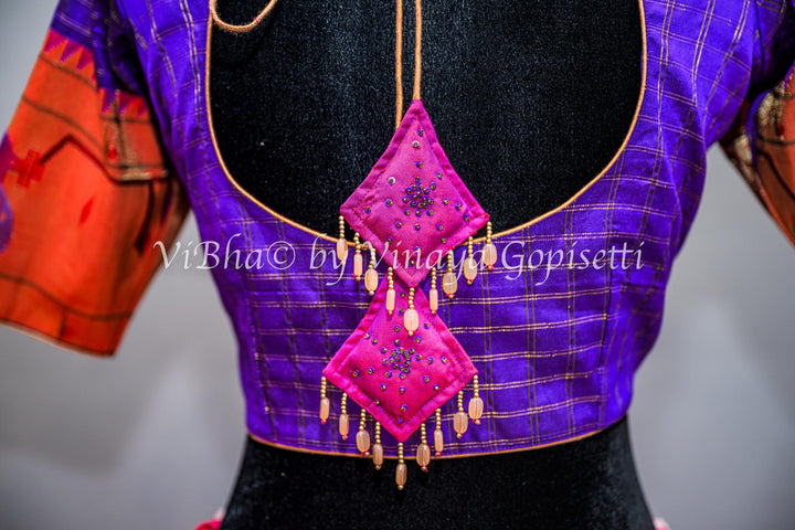 Violet Peacock Paithani Blouse