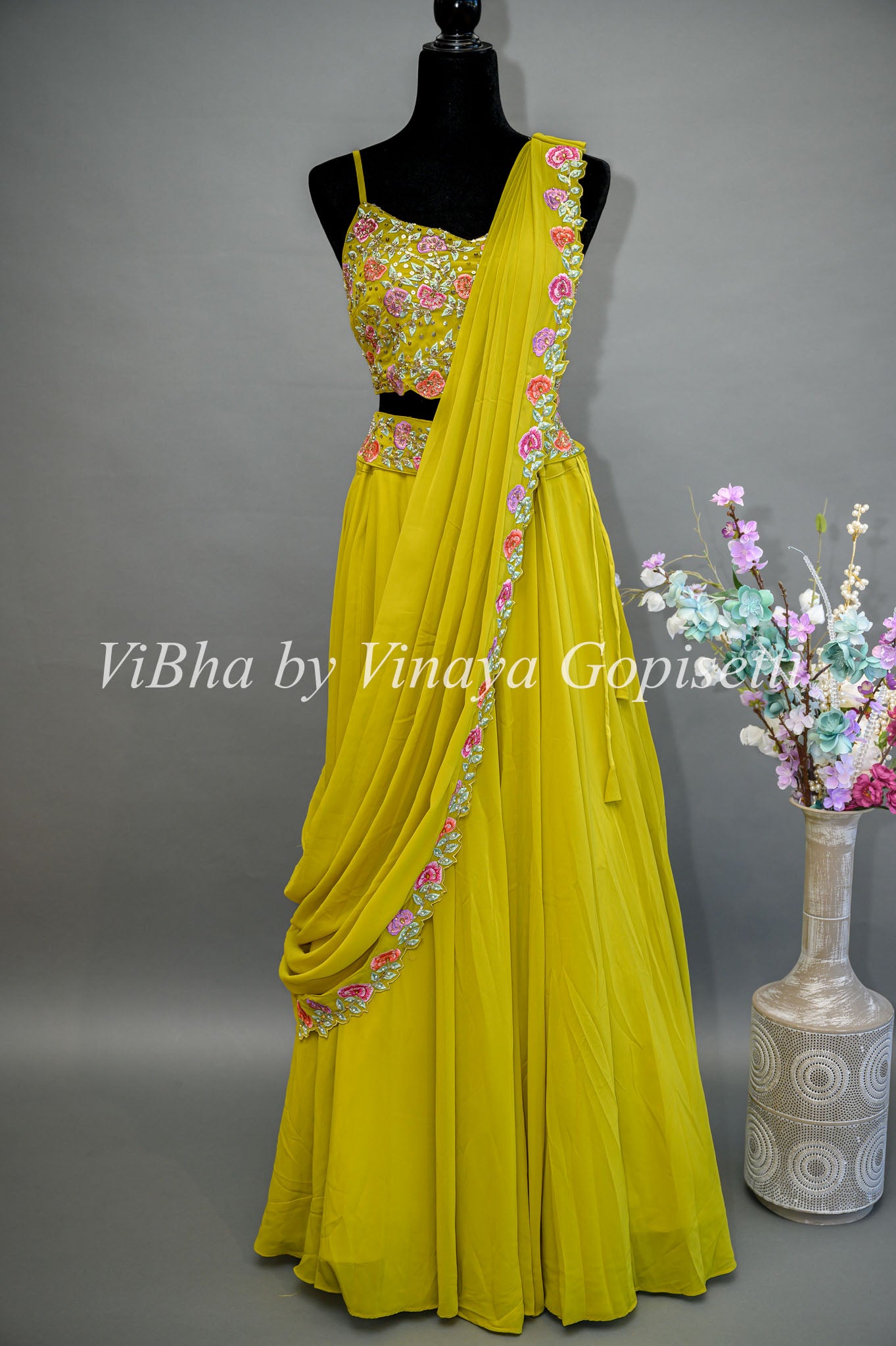 Trending | Yellow A Line Lehenga Silk Meena Saree and Yellow A Line Lehenga  Silk Meena Sari online shopping