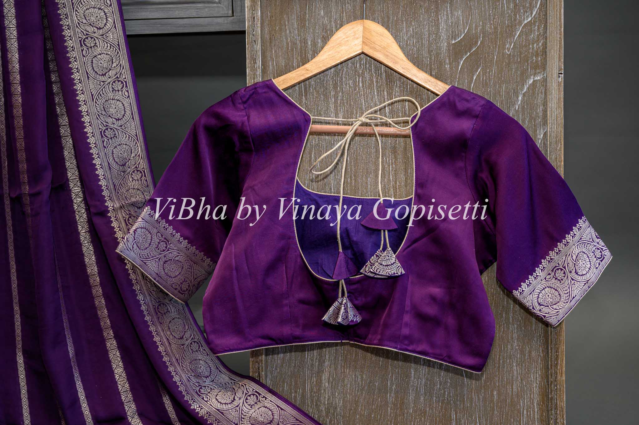 Purple Banarasi Saree - Cloud Closet