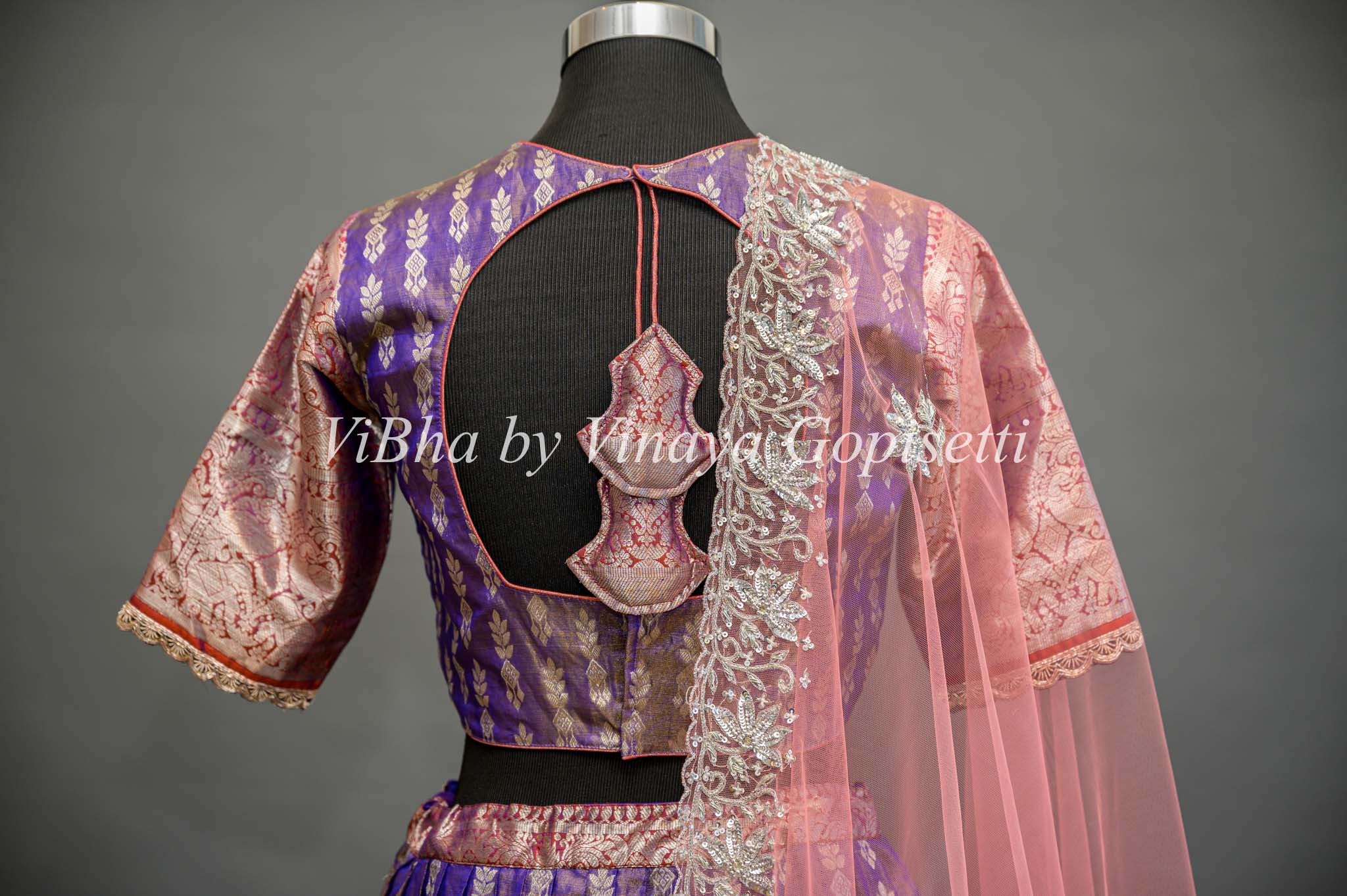 Grey Tissue Lehenga Choli - LC2040