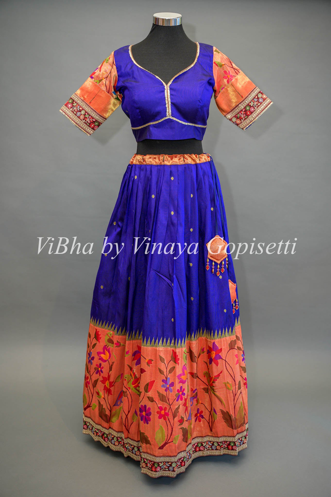 Magnificent Royal Blue Gold and Pink Indian Wedding Lehenga-SNT11127 –  Saris and Things