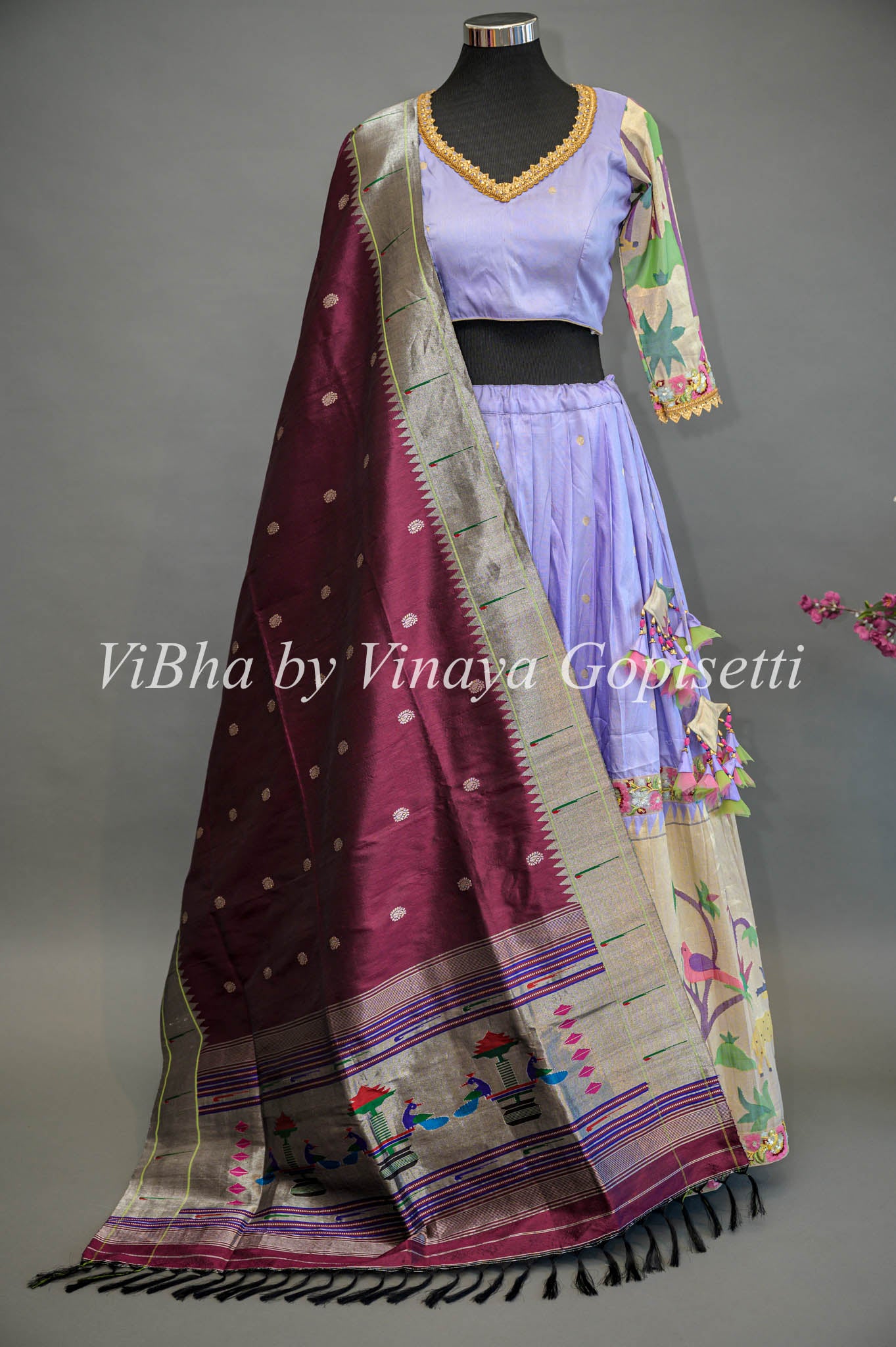 Shop the Exquisite Pink Handloom Paithani Silk Lehenga Fabric – Luxurion  World