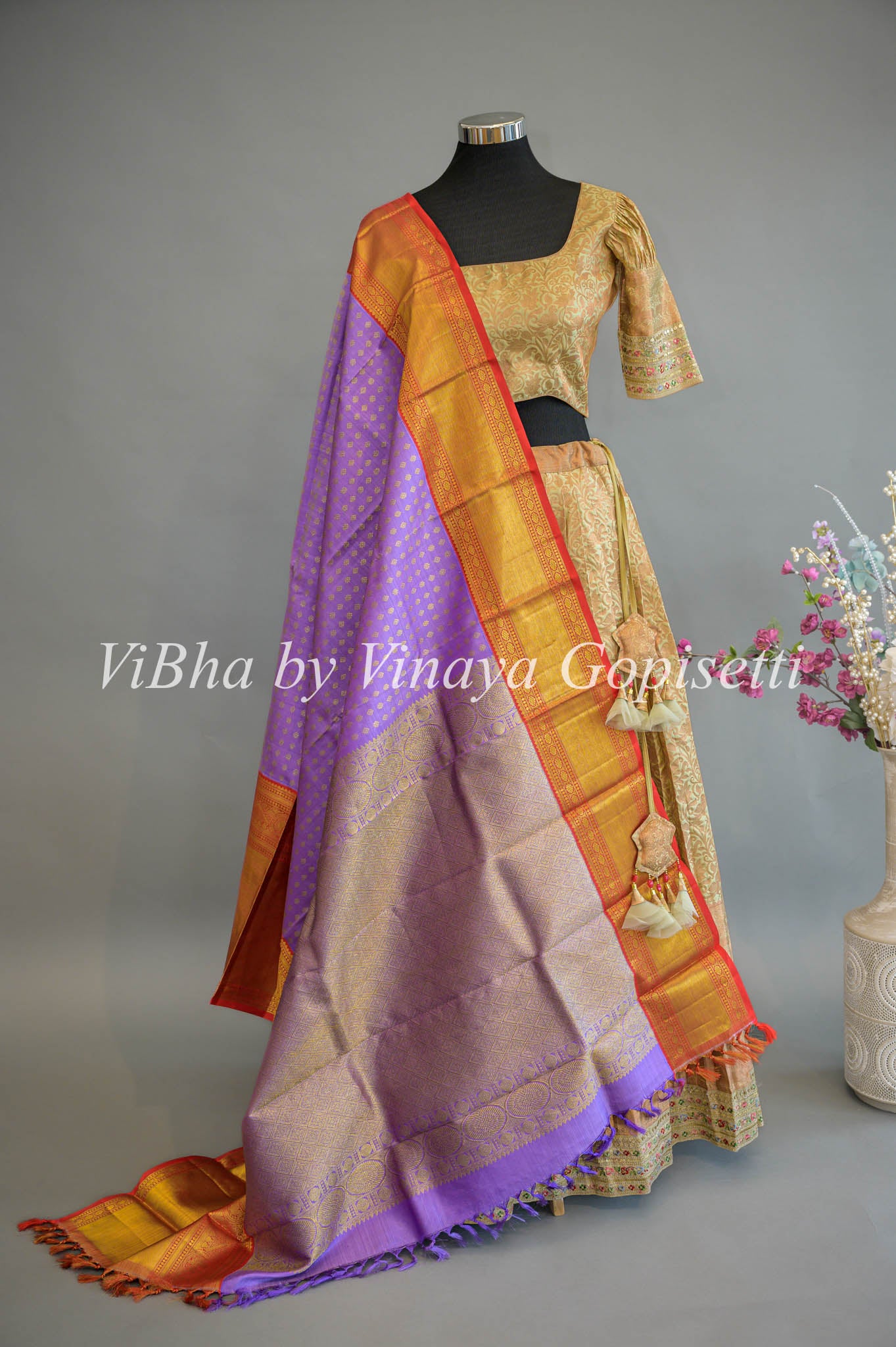 Wedding half saree/langa voni | Half saree, Half saree function, Half saree  designs