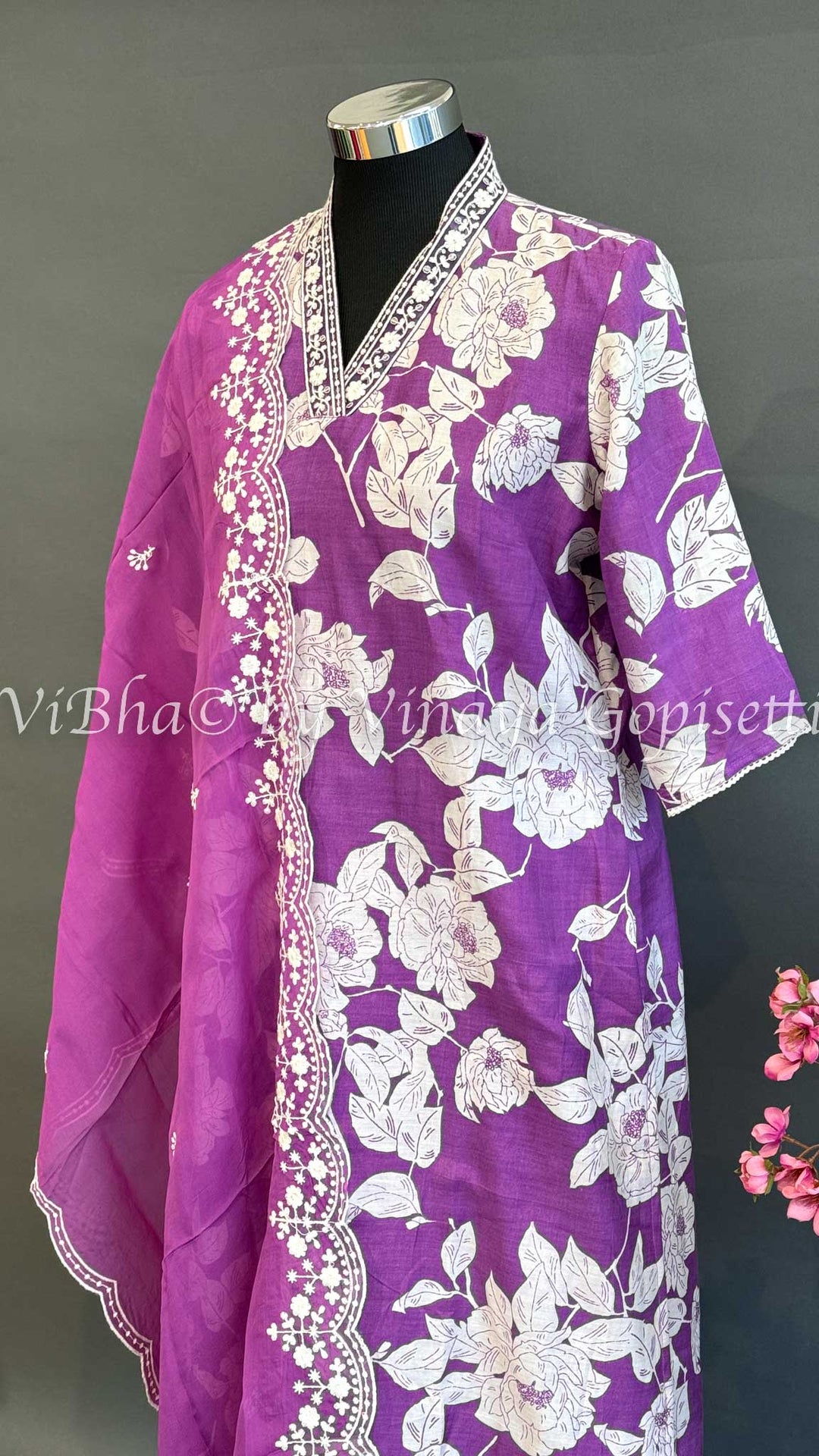 Purple Floral Palazzo Set