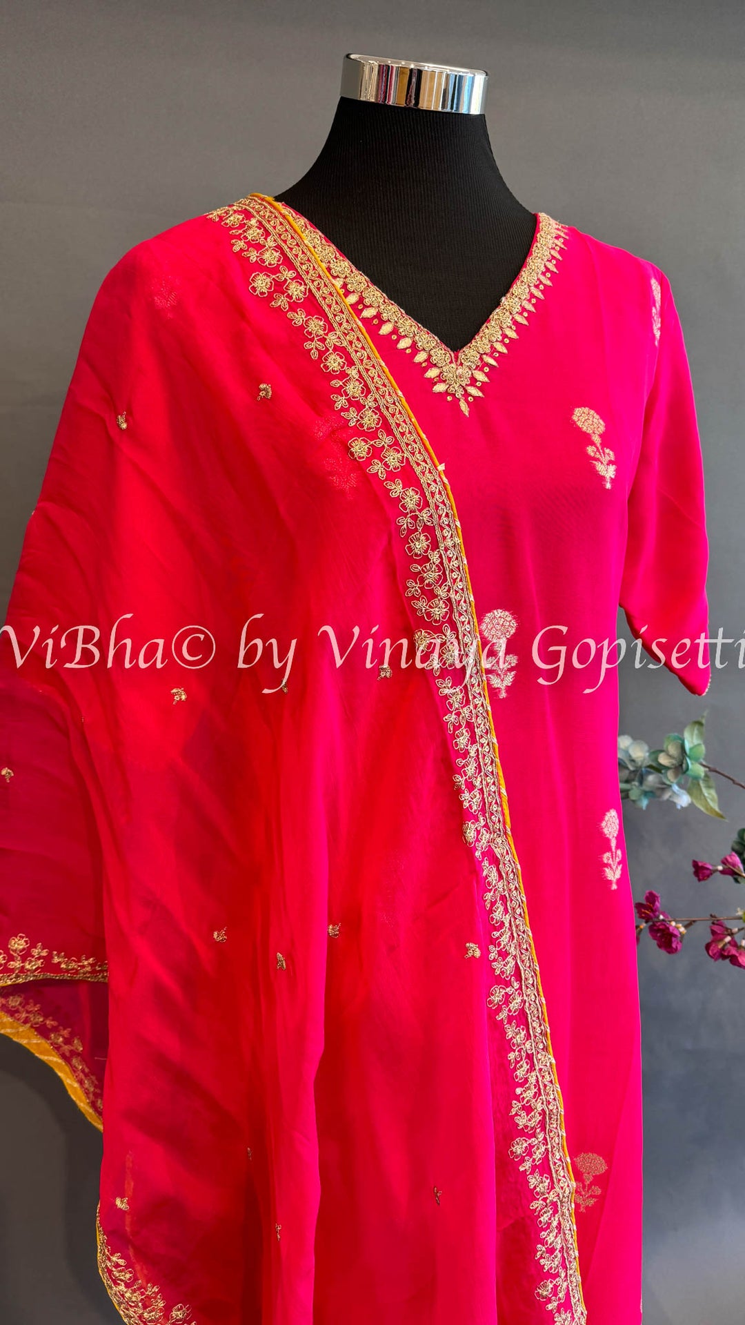 Hot Pink Embroidered Salwar Set