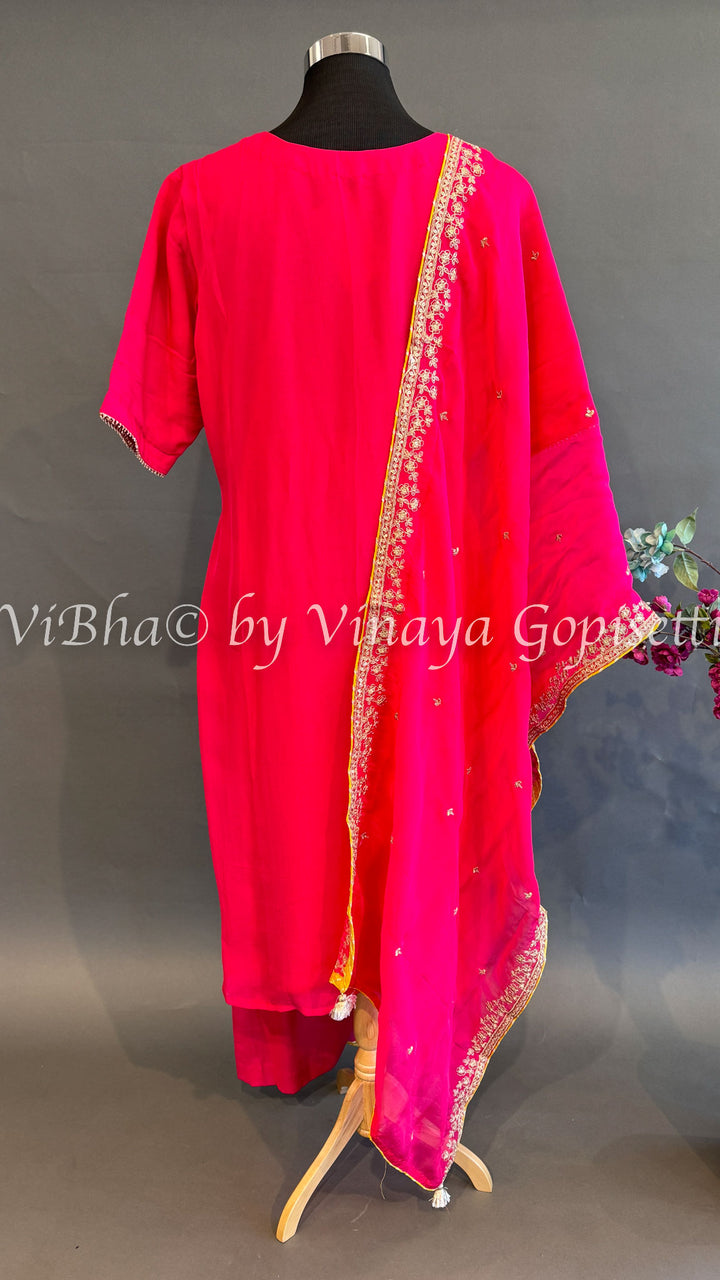 Hot Pink Embroidered Salwar Set