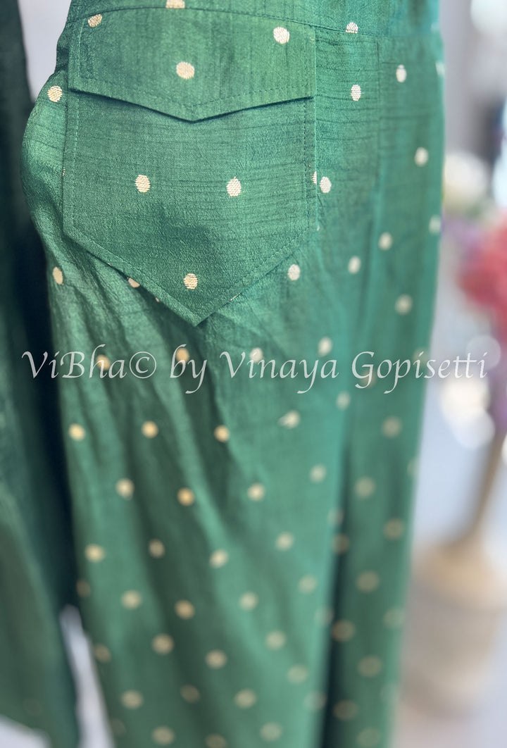 Mehendi Green Embroidered Palazzo Set