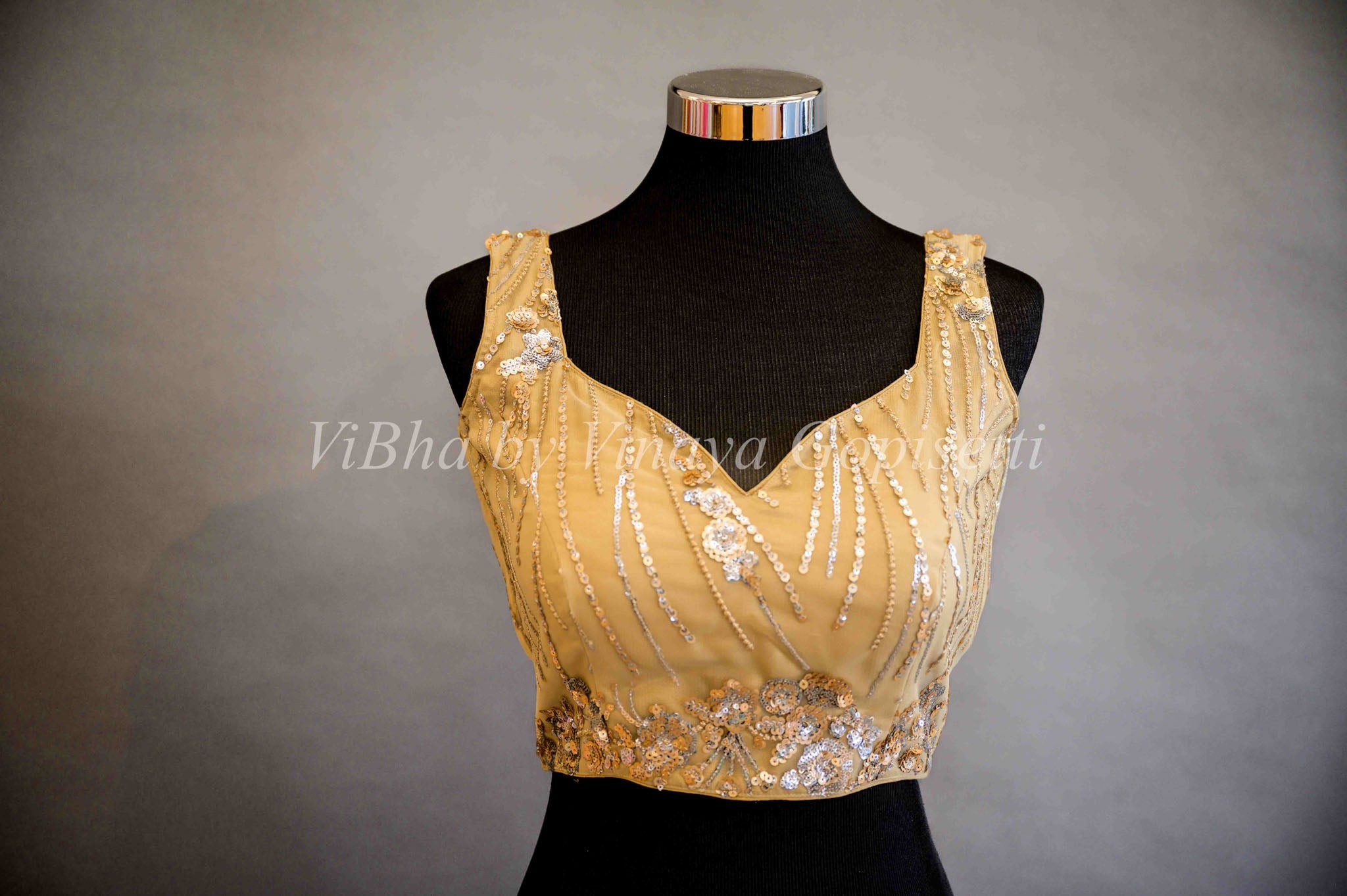 Sourbh Women Beige Readymade Blouse Chinese Collar Sleeveless Choli For  Lehenga at Amazon Women's Clothing store