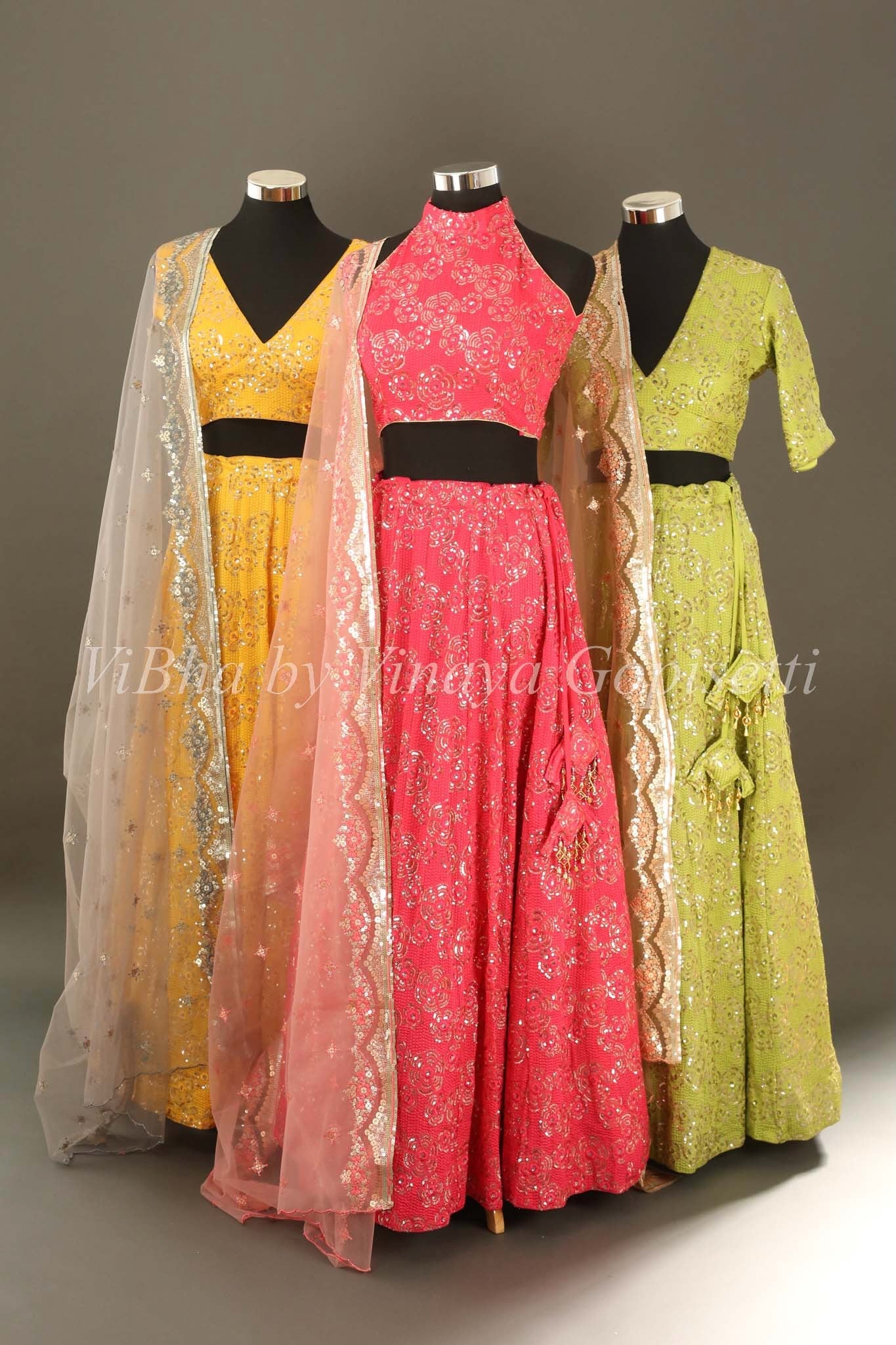 Silk Wedding Lehenga in Green and Peach | Party wear lehenga, Pink lehenga, Green  lehenga