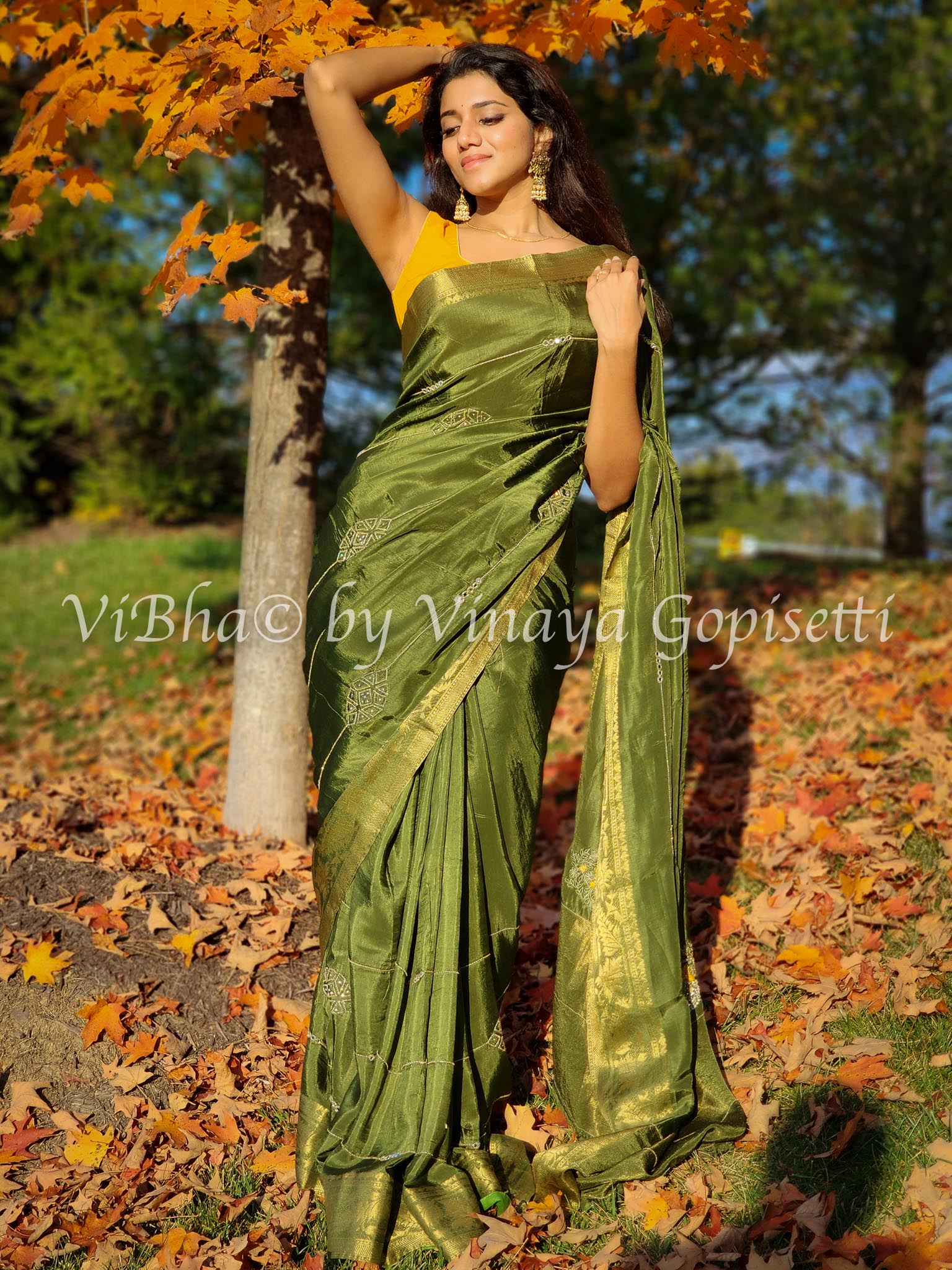 Mehendi green designer sequins saree for wedding and reception – Joshindia