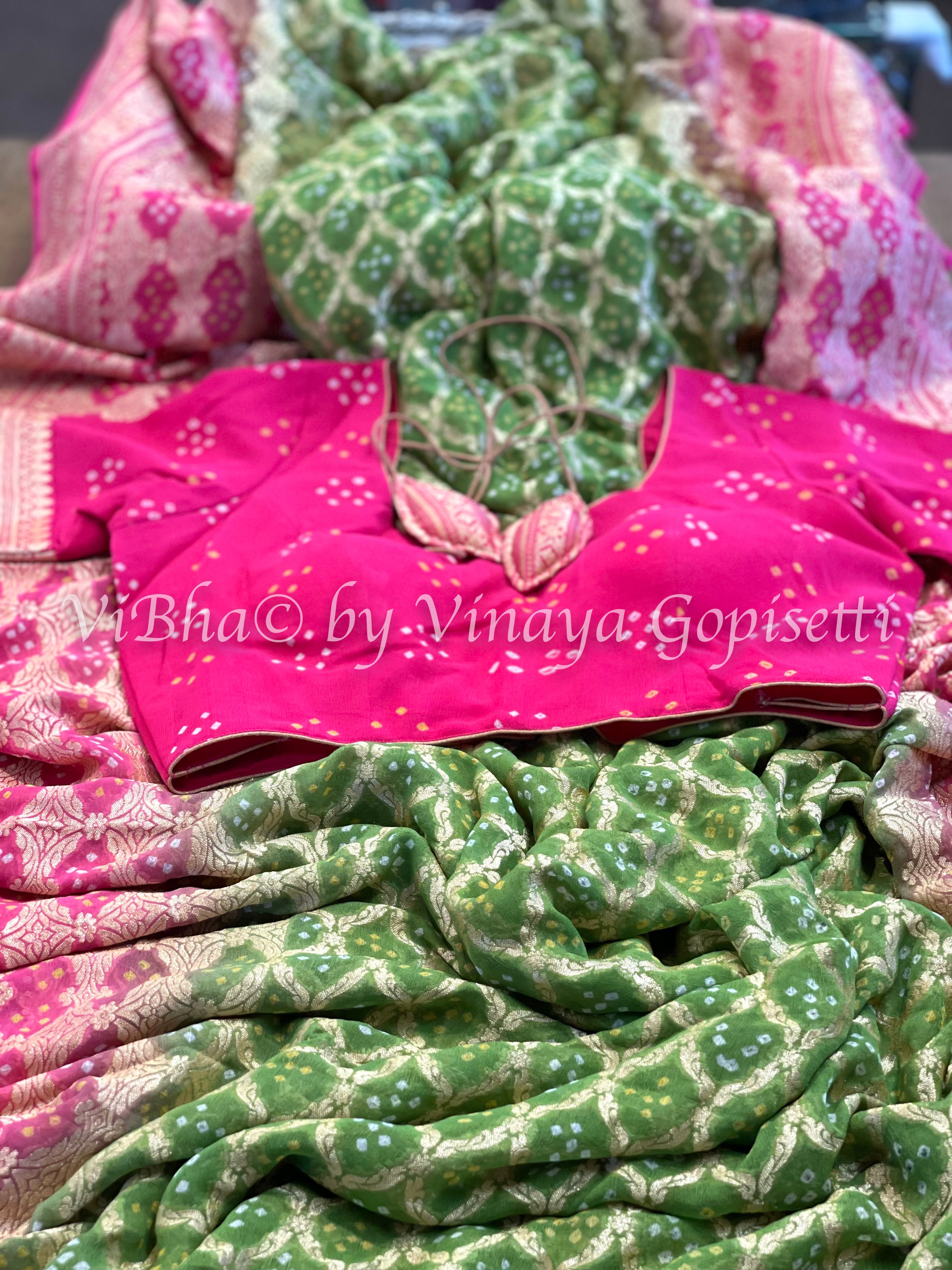 Buy Green and Orangish Pink - Soft Silk Saree online | Soft Silk from  ShrusEternity