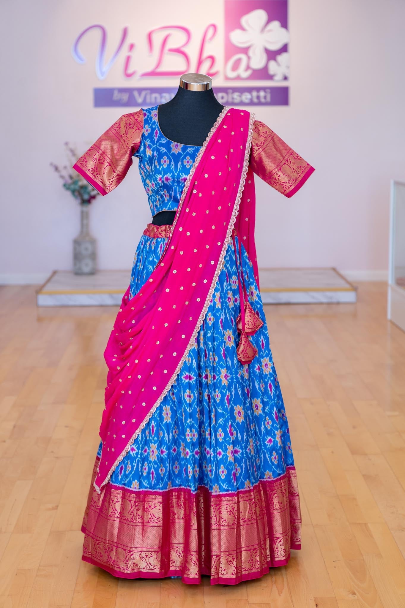 Light Blue & Pink Embroidered Lehenga Set Design by Shyam Narayan Prasad at  Pernia's Pop Up Shop 2024
