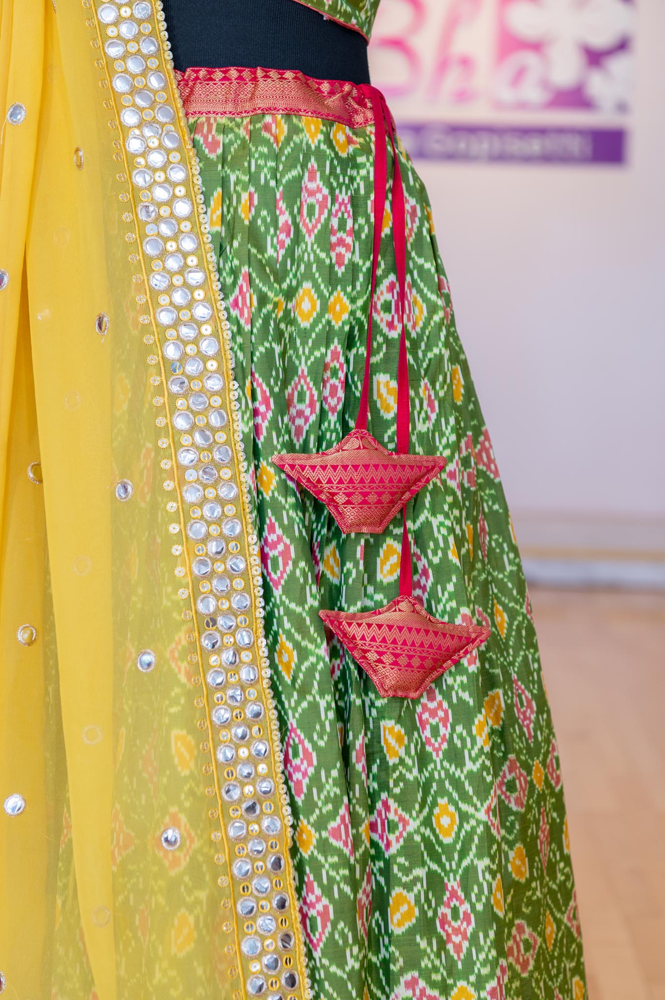 Pink & Yellow Zari Embroidered Lehenga Set Design by Shyam Narayan Prasad  at Pernia's Pop Up Shop 2024