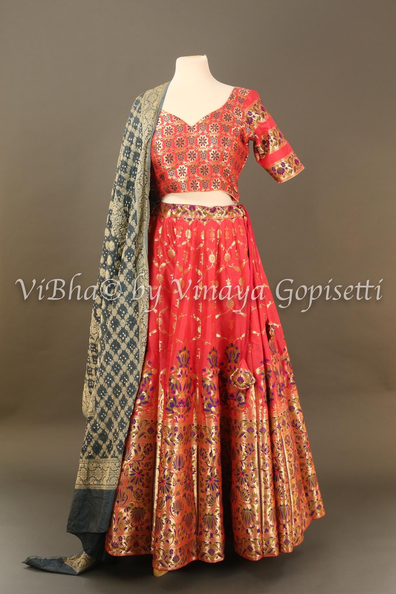 Buy Banarasi Silk Mehndi Lehenga Choli Online for Women in USA