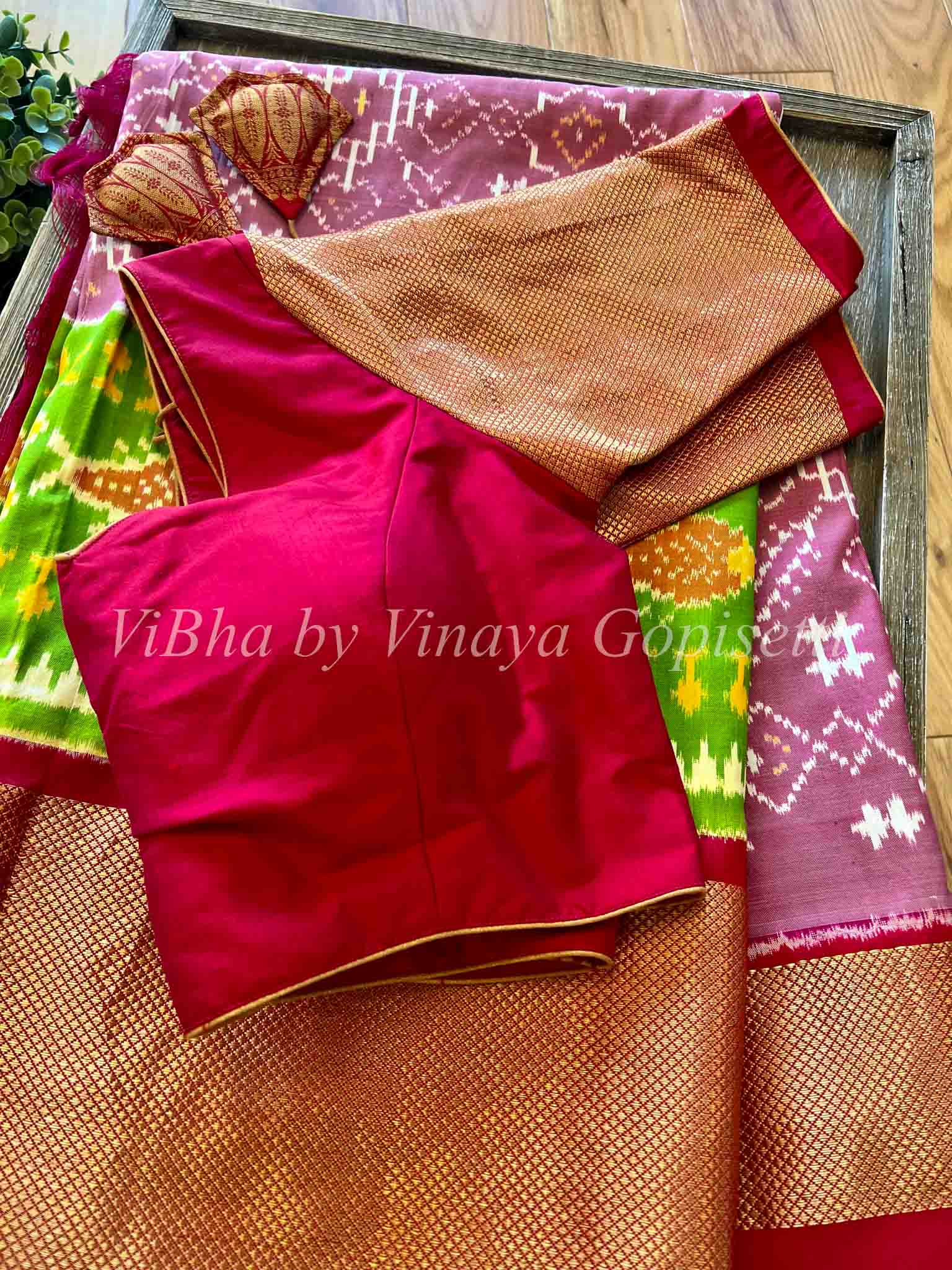 Pure mysore silk saree mauve pink and deep maroon with allover weaves –  Prashanti Sarees