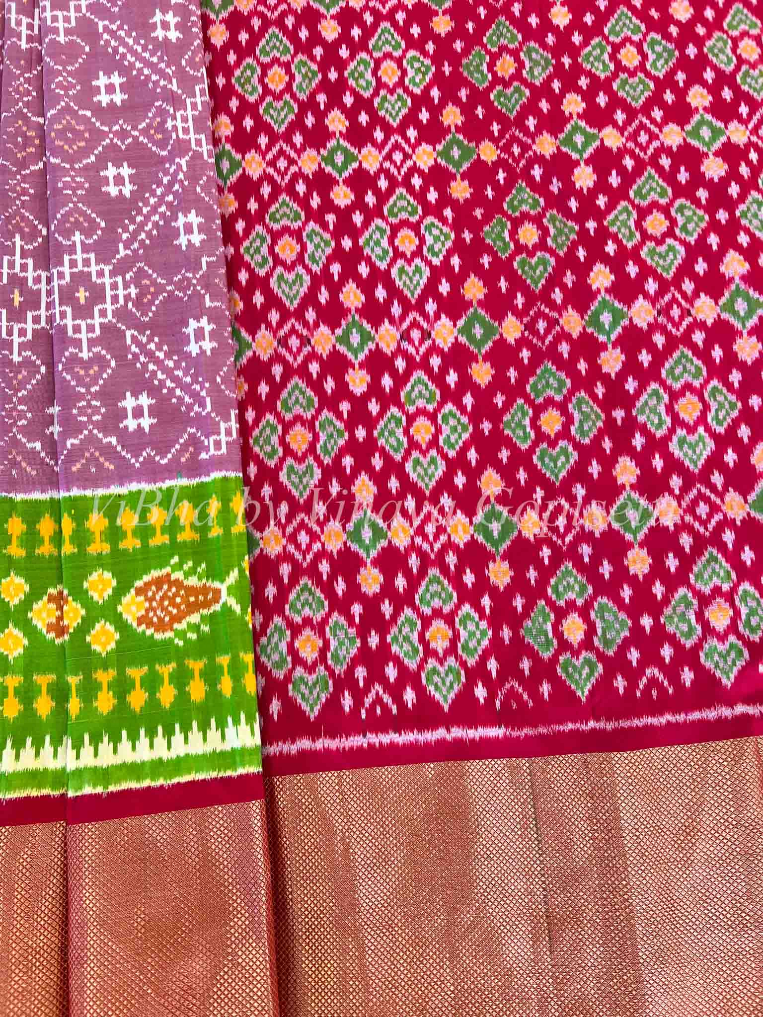 Ikkat Double weaved Silk sarees - FromBharat