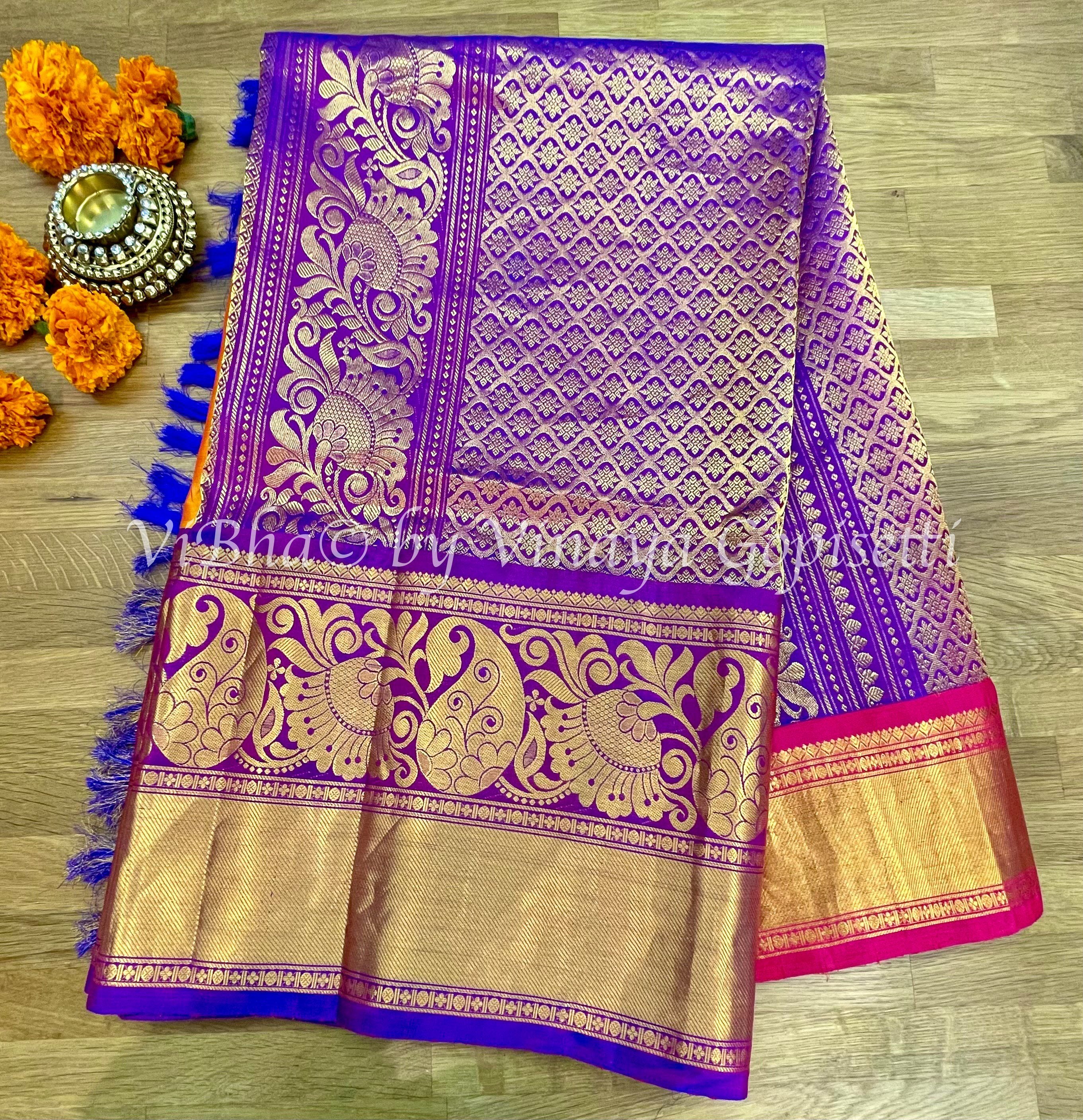 Ganga Yamuna Ghicha Silk Saree With Blouse Piece/ Ganga Jamuna Gheecha  Tussar Silk Saree/ Bengal Handloom Soft Silk Sari/ Golden Zari Border - Etsy