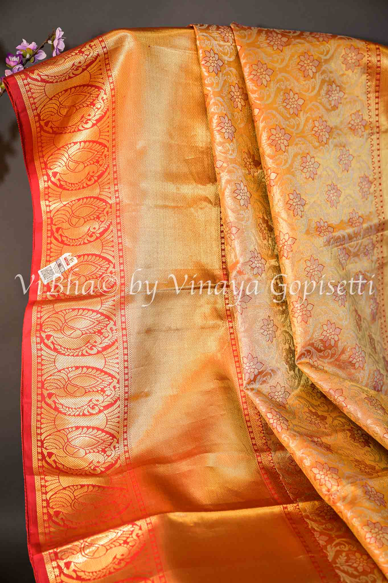 Red Floral Pure Kanchi Pattu Saree