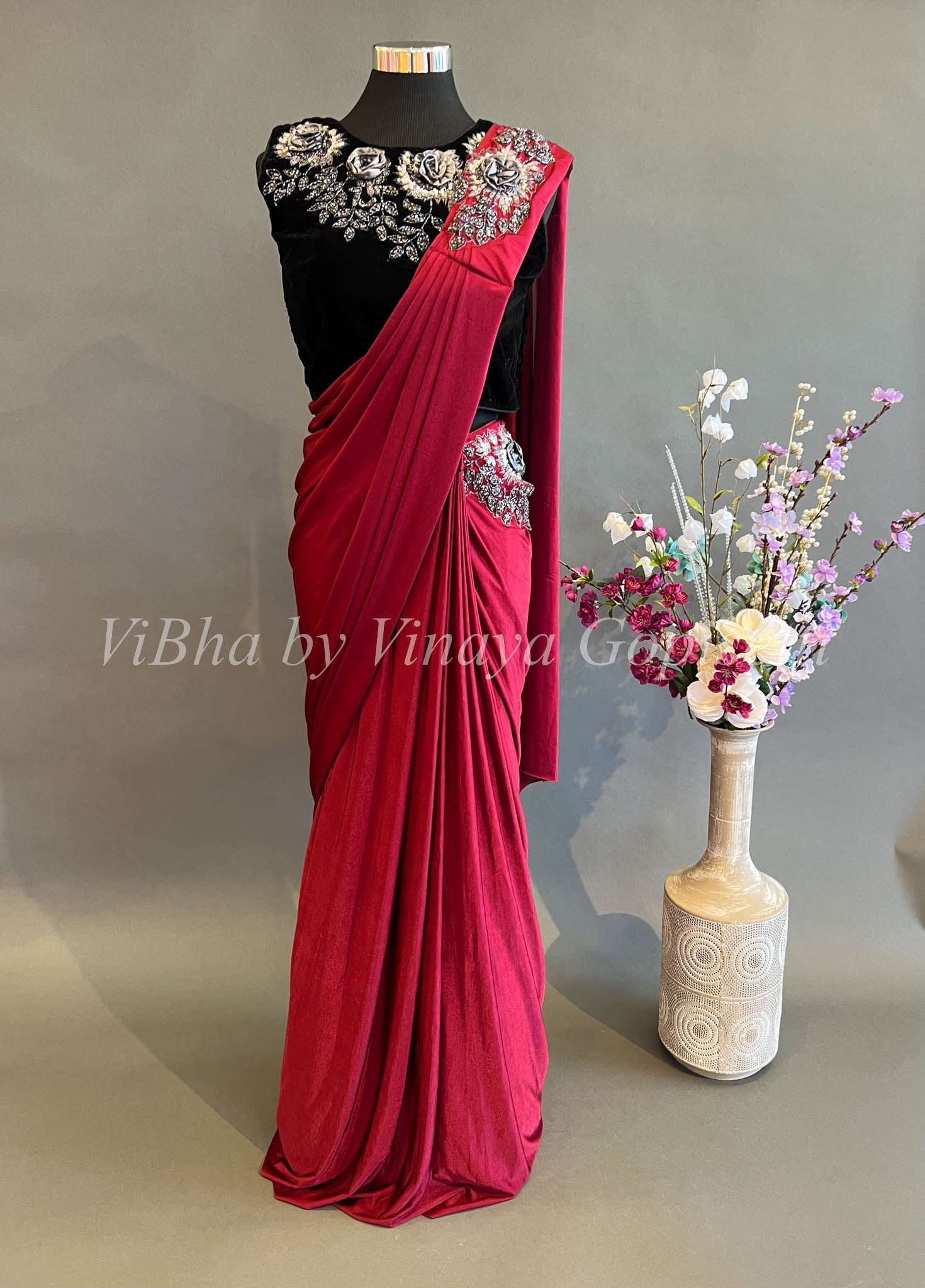 Banarasi Silk Handloom Weaving Maroon Red Saree – Sunasa