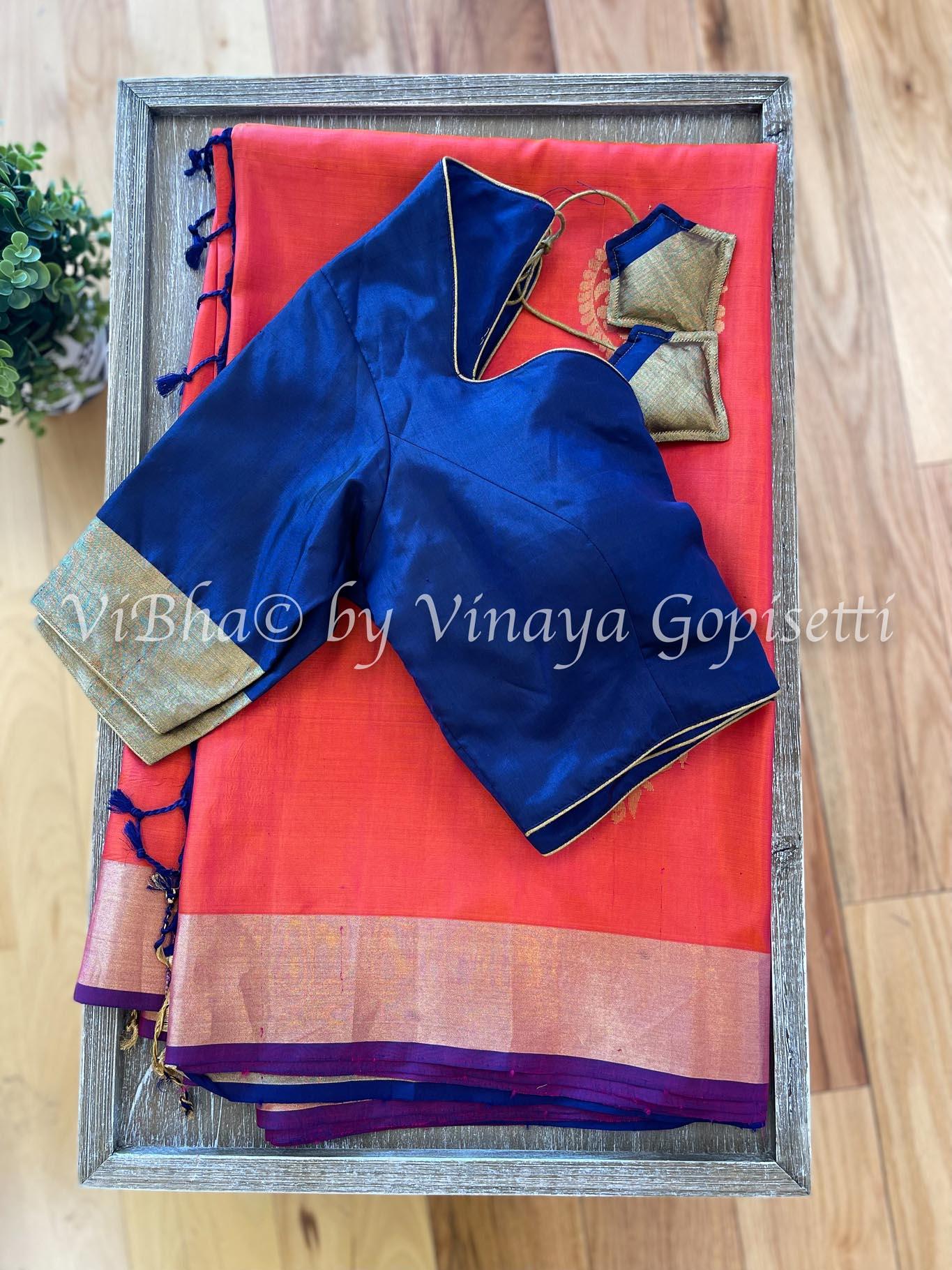 Buy Attractive Peach Thread Work Organza Party Wear Saree With Blouse From  Zeel Clothing