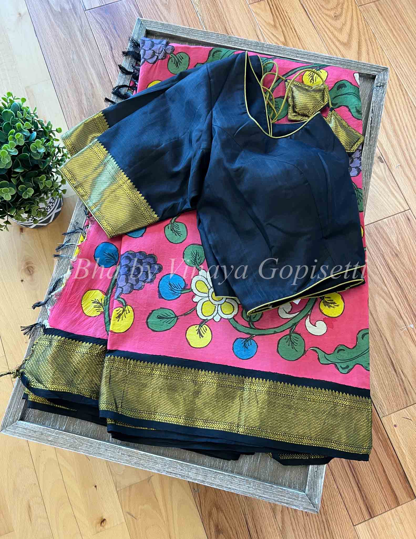 Beautiful Lenin silk sarees with awesome blouses Price - 4000+⛵ | Cotton saree  blouse designs, Embroidered blouse designs, Stylish blouse design