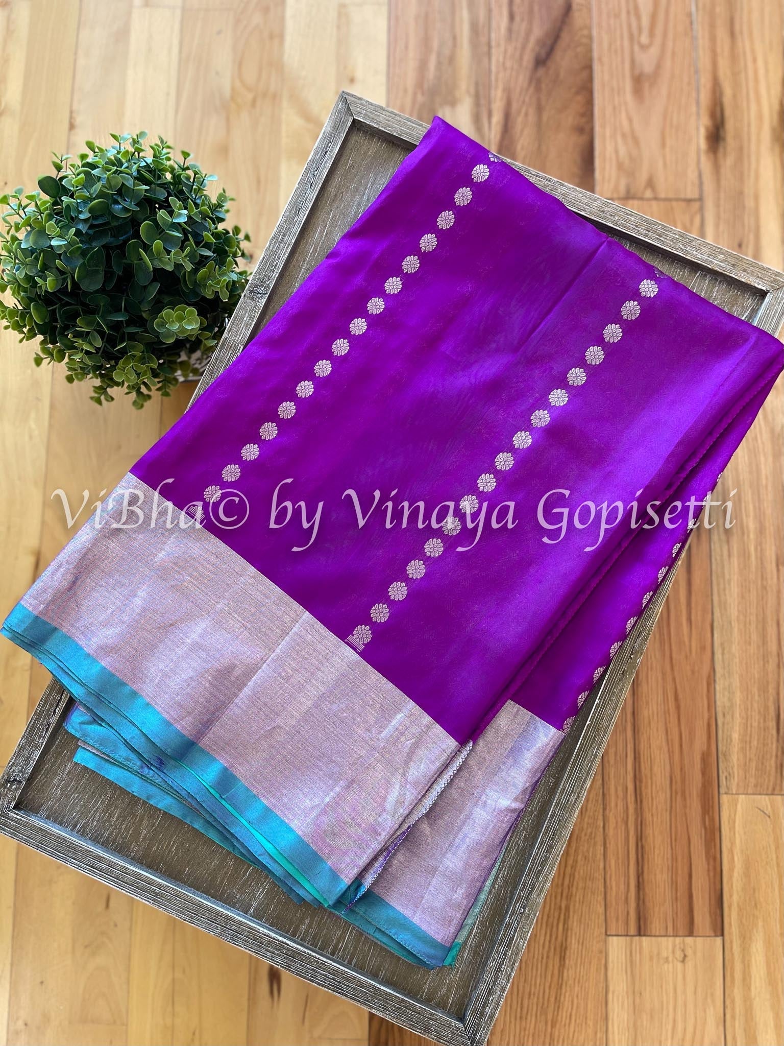 Turquoise Tussar Silk Saree & Unstitched Blouse Party Ethnic Festival | eBay