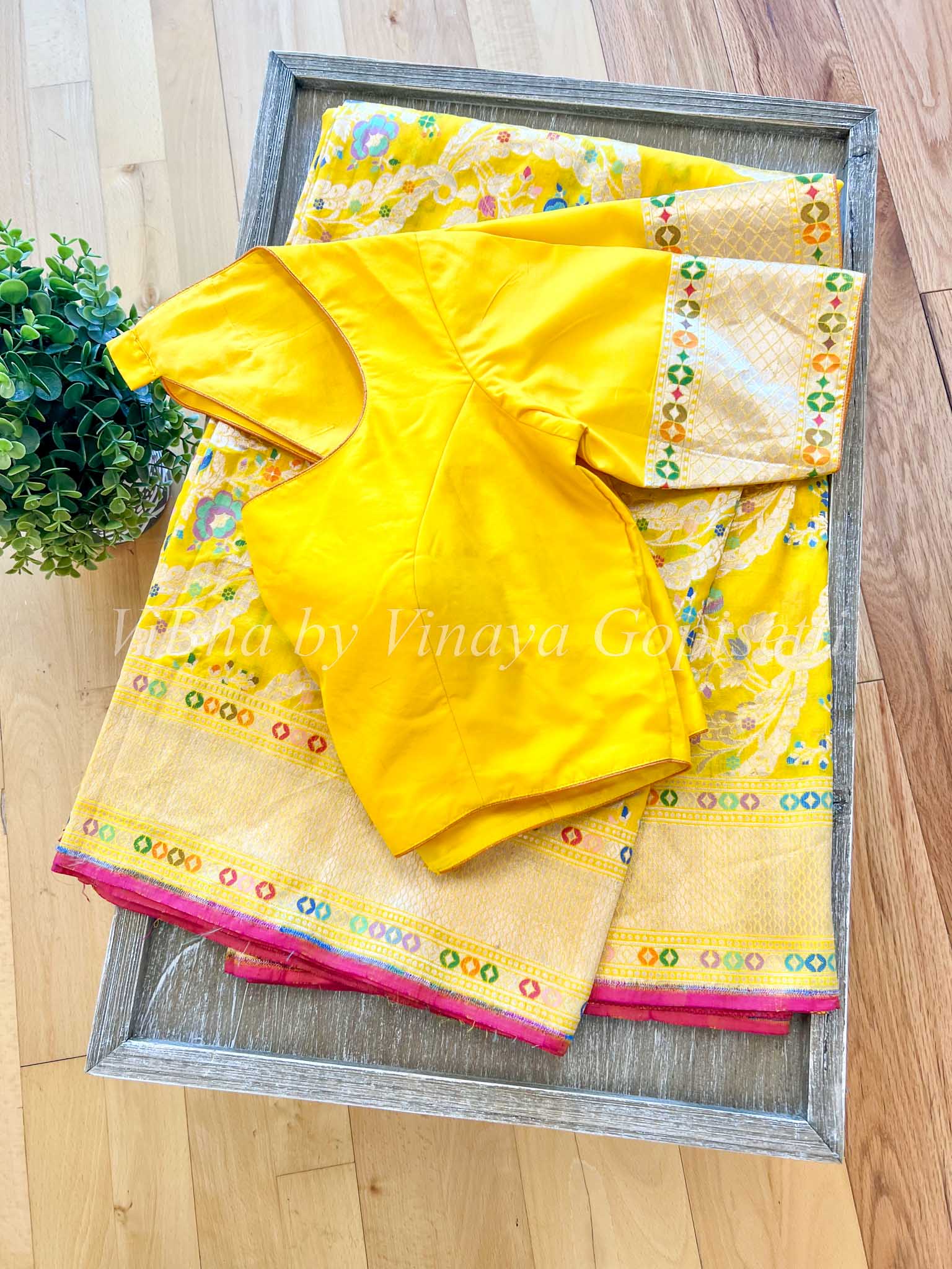 Yellow Color Chanderi Silk Wedding Guest Saree Look